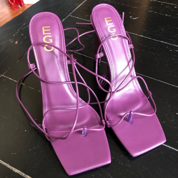 NWT | EGO Official | Lace Up Square Toe Strappy Block Heels - Picture 7 of 11